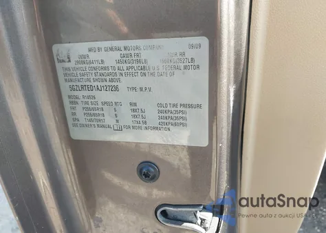 2010 Saturn Outlook Xe from USA, damaged, VIN 5GZLRTED1AJ127236